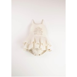 Coral Motif Romper Suit  Off-White - Size : (2-3)