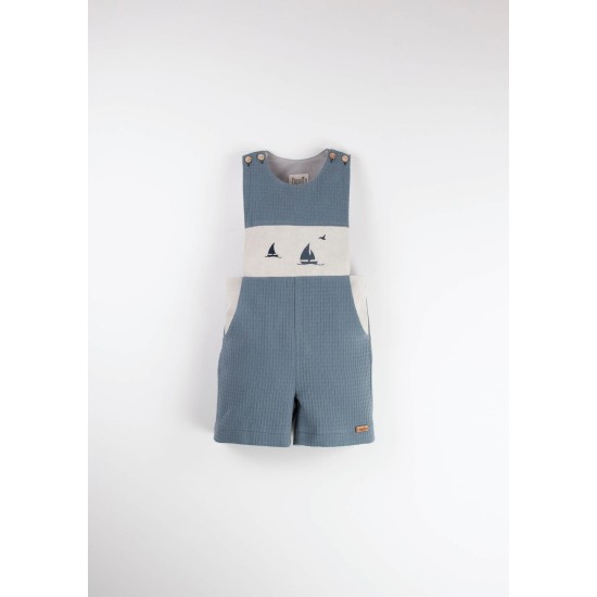 Boat Motif Dungarees  Blue