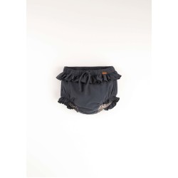 Navy Blue culotte with frills  - Size : (2-3)