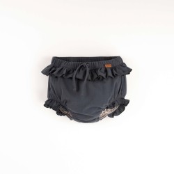 Navy Blue culotte with frills  - Size : (2-3)