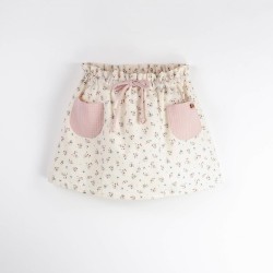 Skirt with pink textured pocket  - Size : (8) - Colour : (black)