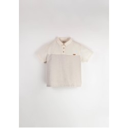 Sand Striped contrasting shirt - Size : (6)