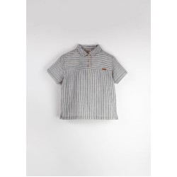 Embroidered striped contrasting shirt  - Size : (5)