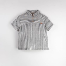 Embroidered striped contrasting shirt  - Size : (5)