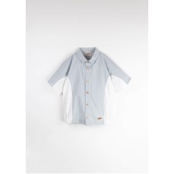 Navy Blue striped shirt with side panel - Size : (7)