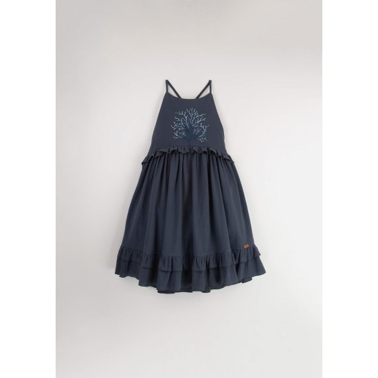 Navy Blue coral motif dress