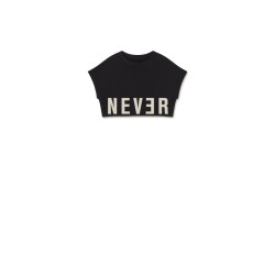 Nevermore Crop Top  black - Size : (2-3)