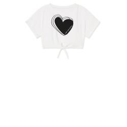 Big Love Knot T-Shirt  white-black - Size : (2-3)