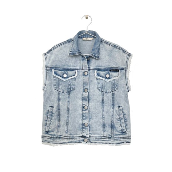 Oversized Denim Vest  Blue