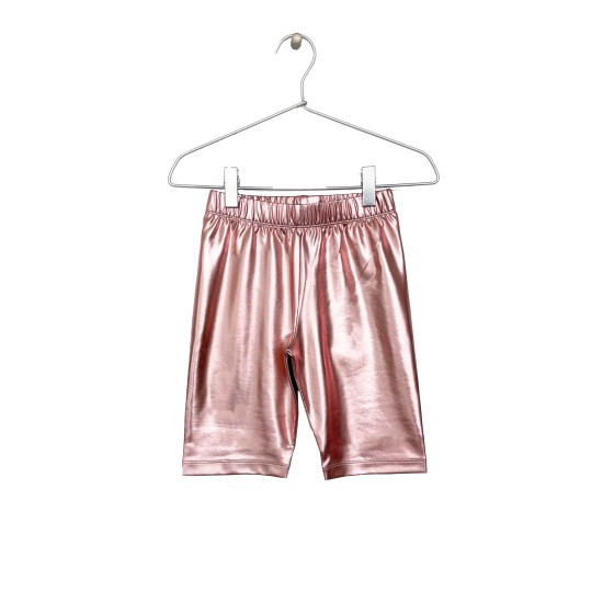 Metallic Biker Shorts  Pink