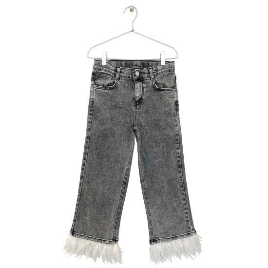 Embellished Denim Trouser  Black