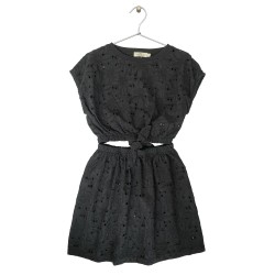 Embroidered Cut-Out Dress  Black - Size : (2)