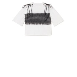 Wednesday Tulle Top T-Shirt -white - Size : (6-7)