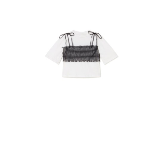 Wednesday Tulle Top T-Shirt -white