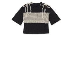 Wednesday Tulle Top T-Shirt- black - Size : (12)