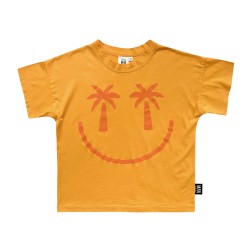 Palm Smiley Boxy T-Shirt-  Golden Apricot - Size : (2-3)