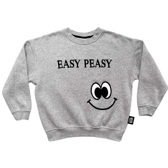 Easy Peasy Sweatshirt- Grey/Grey Melange