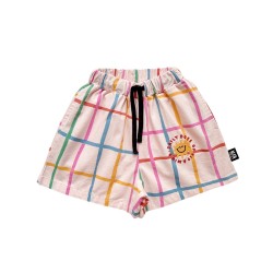 Grid Shorts- Multicolored - Size : (2-3)