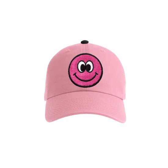 Smiley Baseball Cap-Super Pink