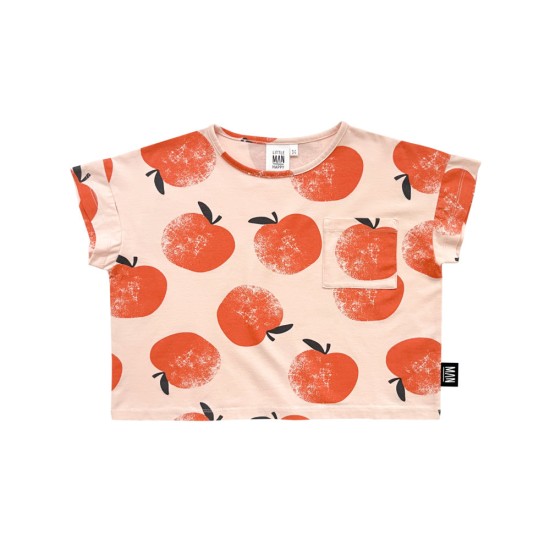Apple Cropped T-Shirt-  Peach/Sunshine