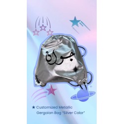 Metallic Drawstring Bag  silver - Size : (one size)