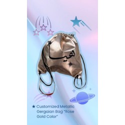 Metallic Drawstring Bag  rose gold - Size : (one size)