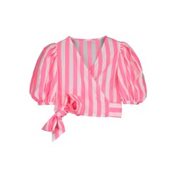 Carousel Top  white & neon pink - Size : (12)