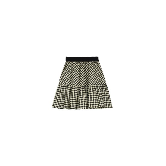 Chess Mini Skirt  black & cream