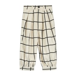 Trapeze Trousers  cream & black - Size : (2-3) - Colour : (Black silhuette)