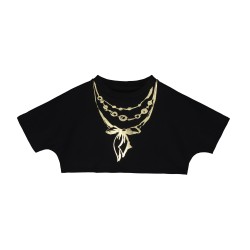 Jewelry Crop Sweatshirt  black - Size : (2-3)