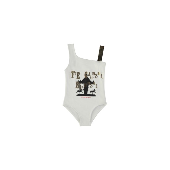 Carousel Bathing Suit   white & gold