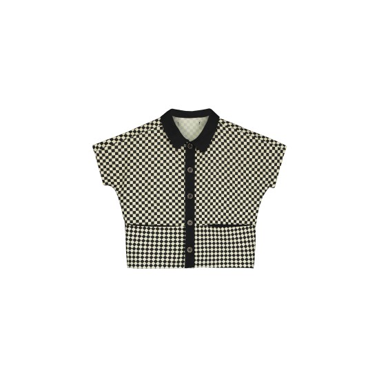 Chess Shirt  black & cream