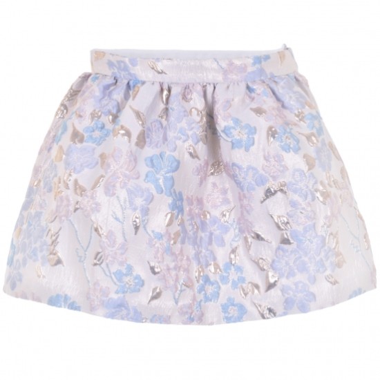 Gathered Skirt  powder blue / cream