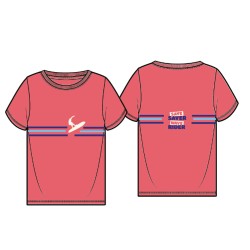 Surfer Front & Back Tea   Jersey_Coral - Size : (2)