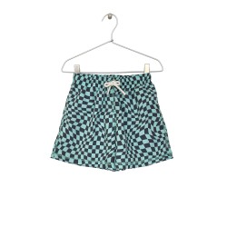 CHECK-PRINT SWIM SHORTS  GREEN - Size : (2)
