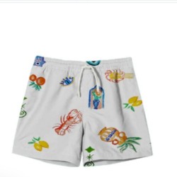 MEDITERRANEAN-PRINT SWIM SHORTS  OFF-WHITE - Size : (2)