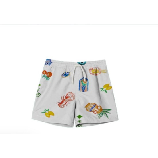 MEDITERRANEAN-PRINT SWIM SHORTS  OFF-WHITE