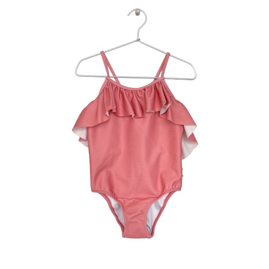 RUFFLED SWIMSUIT -  coral