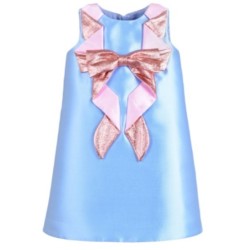 Origami Bow Shift Dress - Size : (2) - Colour : (Alice Blue)