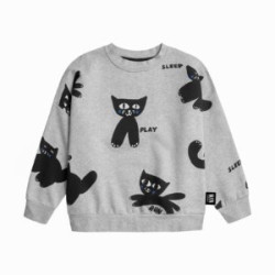 Cats Sweater - Size : (2-3) - Colour : (Grey Melange)