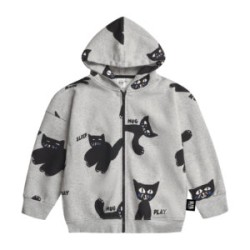 Cats Hoodie Jacket - Size : (2-3) - Colour : (Grey Melange)